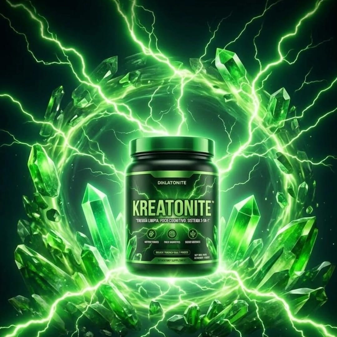 KREATONITE tarro con efecto de energía verde y cristales