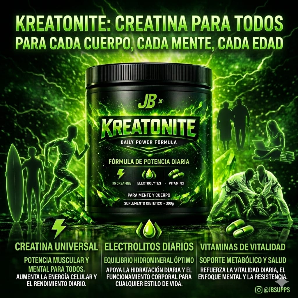 KREATONITE: creatina para todos — creatina universal, electrolitos diarios, vitaminas de vitalidad